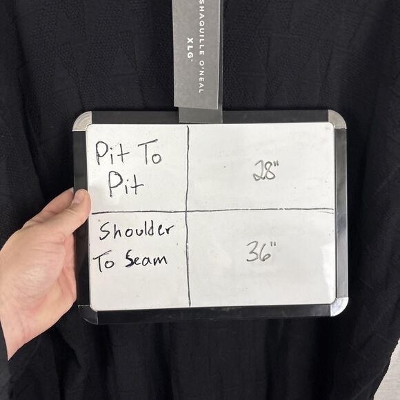 Shaquille O’Neal XLG Textured Quarter Zip Cotton Blend Sweater Black 3XLT NWT - Picture 5 of 5